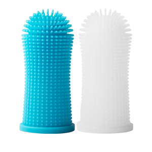 Pet Dental Care Silicone 360 Degree <b>Puppy</b> Pet Dog Tooth Brush Finger <b>Toothbrush</b> Kit with Soft Bristles for Teeth Cleaning - Product Image 1