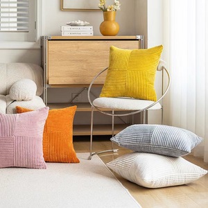 Housse <span class=keywords><strong>de</strong></span> <span class=keywords><strong>coussin</strong></span> carrée moderne <span class=keywords><strong>de</strong></span> haute qualité, motif rayé, douce, écologique, lavable, pour la maison, l'extérieur, le <span class=keywords><strong>salon</strong></span> - Product Image 3