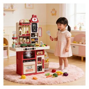 Ensemble de cuisine pour enfants : Station de chef moderne avec cuisinière, évier, panier de rangement – Apprentissage culinaire, stimulation de l'imagination, plaisir intérieur - Product Image 3