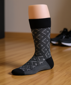 Chaussettes pour hommes Perry Ellis Portfolio, motif losanges, respirantes, en spandex et polyester, décontractées, coupe classique, printemps - Product Image 2