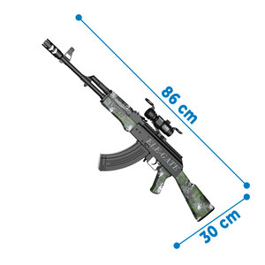 Pistolet à billes de gel automatique rechargeable Elegate JUG.G850 AK 47 avec lunette de visée et design tête de mort, en ABS, pour jeux en extérieur - Product Image 2