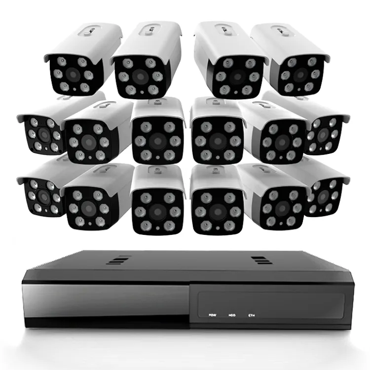 Wired IP Home Security 16Ch Camera System Nvr Kit 16 Channel CCTV IP Camera Set Video Surveillance Outdoor System