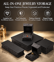 Coffret à bijoux de luxe moderne en cuir PU et daim, personnalisable avec logo, pour bagues, colliers, boucles d'oreilles, bracelets, idéal pour les boutiques