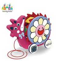 Jouet escargot à tirer pour tout-petits, adorable trotteur coquillage fleuri avec ficelle à tirer, jouet d'apprentissage précoce pour bébés et jeunes enfants