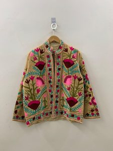 เสื้อโค้ทดีไซน์เนอร์แบบสวมใส่ได้ทุกฤดู  ผ้ากำมะหยี่ทอมือลายสัตว์  ตกแต่งด้วยลายซูซานี  ระบายอากาศได้ดี  ติดกระดุม  ทรงปกติ  สง่างาม  เหมาะสำหรับฤดูใบไม้ผลิและฤดูหนาว  ไซส์เดียว - Product Image 6