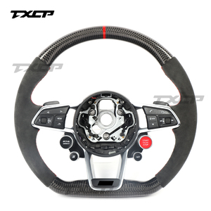 Volante de fibra de carbono apto para <span class=keywords><strong>Audi</strong></span> <span class=keywords><strong>TT</strong></span> R8 TTRS TTS MK2 MK3 S3 S4 S5 S6 S7 RS3 RS4 rs5 rs6 rs7 A4 A6 Control de volante - Product Image 1