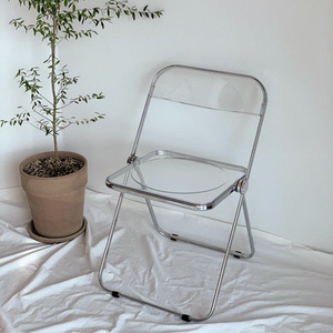 Nordic Style Transparent Acrylic <strong>Folding</strong> Backrest Dining <strong>Chair</strong> Modern Design Ins Style Coffee Shop Hotel Stool - Product Image 5