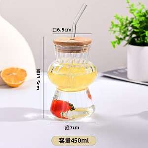 Verre à dessert en forme de <span class=keywords><strong>gourde</strong></span> transparent résistant à la chaleur de 500 ml, verre à boisson pour la maison, bar, verre à cocktail, tasse à café, usage domestique - Product Image 5