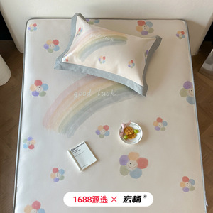 Hongchang Ice Silk Cooling Mat Set 1.8M Cartoon Print Washable Thickened Air Conditioning Bedding for Infants Children Adults - Product Image 4