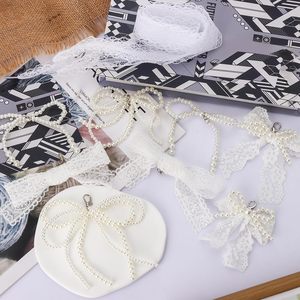 Pcs Pearls Lace Bow <b>Shoe</b> Charms For Sneakers <b>Decorations</b> Bowknot Buckle Pearl Beaded Chain Coquette Aesthetic DIY <b>Shoe</b> Lace Snea - Product Image 4