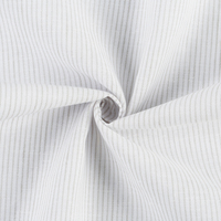 Tissu Popeline Rayé Teint en Fil Respirant et Écologique 55 % Lin 45 % Coton pour Chemises Formelles, Décontractées et Uniformes Homme, Femme, Enfant
