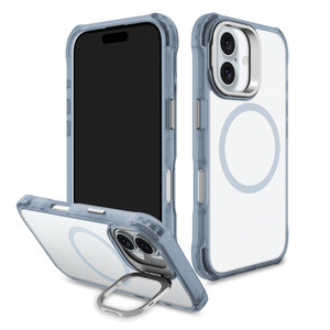 Новый Дизайн чехол для телефона 2024 производства противоударный чехол для мобильного телефона с металлическим держателем камеры для iPhone 16 15 Магнитный чехол с подставкой - Product Image 1