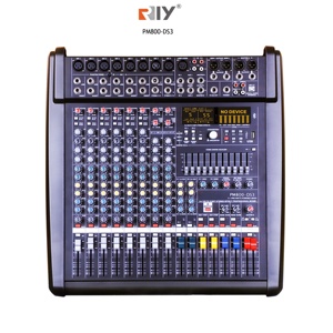 Console de <span class=keywords><strong>mixage</strong></span> professionnelle 8 canaux PM800-DS3 avec double écran LCD, Bluetooth, USB, alimentation fantôme 48V et amplificateur de monitoring - Product Image 1