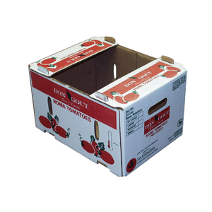 Boîtes auto-érectiles en carton ondulé recyclé personnalisées, impression flexographique, emballage pour fruits et légumes, agriculture - Product Image 1