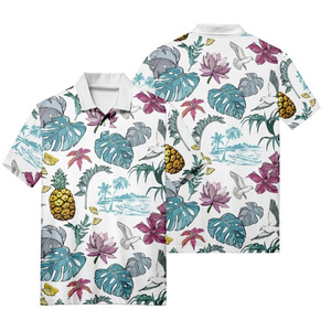 Camiseta de Golf Golthan Personalizada OEM con Envío Directo, Camiseta de Golf Sublimada con Estampado 3D Hawaiano de Secado Rápido - Product Image 1