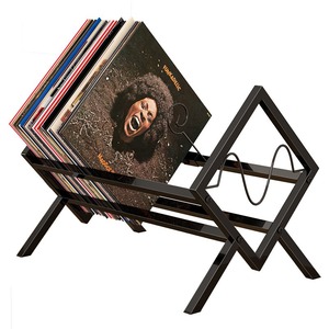 Jinsheng Vinyl Record Storage Rack Black Foldable Desktop <b>CD</b> Rack Organizer - Product Image 5