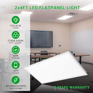 2x2/1x4/2x4 Smart APP Control LED Flat Panel <strong>Light</strong> CW Dimmable 2700K-6500K CCT Recessed <strong>Drop</strong> <strong>Ceiling</strong> <strong>Light</strong> for Commercial Use - Product Image 4