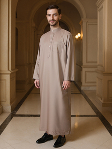 Bán buôn cao cấp phong cách jubba QATAR thobe rắn màu người đàn ông jubah AL <span class=keywords><strong>Arabic</strong></span> hồi giáo thobe Dubai hồi giáo Dubai người đàn ông - Product Image 6