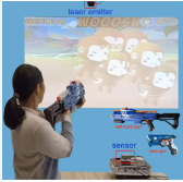 Peralatan Permainan Tembak Proyeksi Interaktif Komersial 6 Tema Kamera 60fps Tembak Target Untuk Pusat Permainan