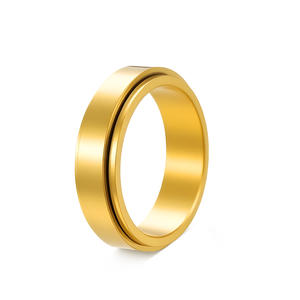 Anillos Giratorios Antiestrés para Parejas, de Acero de Titanio Mate con Circonita Cúbica, para Enamorados - Product Image 6