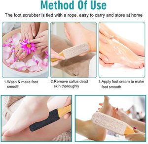 Meilleure vente : Râpe à pieds en bambou naturel noir et blanc, outil de pédicure exfoliant et anti-callosités - Product Image 5
