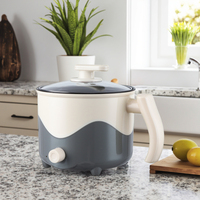 Mini-casserole électrique multifonctionnelle 600W en acier inoxydable avec contrôle mécanique de la température pour 1-2 personnes, idéale pour dortoir, maison et voyage