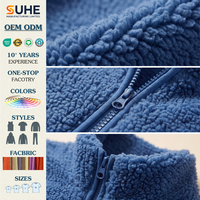 Veste Sherpa SUHE pour femme, coupe oversize, en polaire zippée, col montant, douce et moelleuse, chaude pour l'hiver, décontractée, en coton