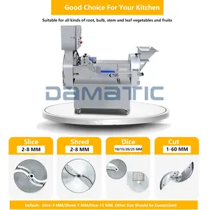 Máy cắt rau củ tự động bằng thép không gỉ SUS304, máy thái rau củ, máy cắt nhỏ rau củ - Product Image 3