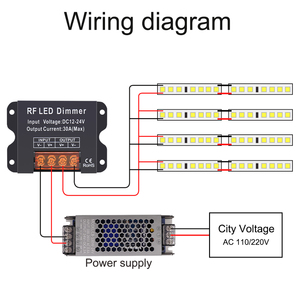 Controlador Remoto <span class=keywords><strong>LED</strong></span> <span class=keywords><strong>de</strong></span> 12V 24V, <span class=keywords><strong>Regulador</strong></span> <span class=keywords><strong>de</strong></span> Intensidad para Tiras <span class=keywords><strong>LED</strong></span>, Interruptor <span class=keywords><strong>de</strong></span> Atenuación, <span class=keywords><strong>Regulador</strong></span> <span class=keywords><strong>de</strong></span> Voltaje 30A 360W <span class=keywords><strong>de</strong></span> Alta Potencia, 1 Año <span class=keywords><strong>de</strong></span> Garantía - Product Image 5