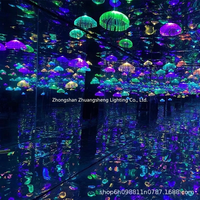 Lampe LED en fibre optique Méduse, lumière d'ambiance décorative colorée et changeante de couleur, pour extérieur, ciel étoilé, musée d'art, et tendance influenceur