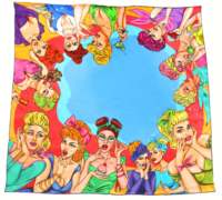 Bandana décorative personnalisée pour femme, motif dessin animé coloré, accessoire de fête