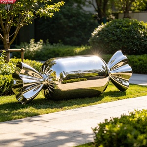 YOUFINE Escultura Gigante de Piruleta en Espiral de Acero Inoxidable Pulido Espejo, Estatua de Arte <span class=keywords><strong>Pop</strong></span> de Caramelo para Centros Comerciales y Calles - Product Image 5