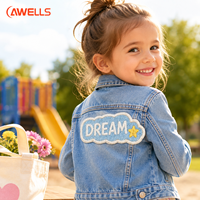 Écusson brodé lavable en pastel, certifié OEKO-TEX, 100 % couvrant, bord surjeté, en tissu, pour marques de mode AWELLS