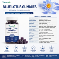 Bonbons gélifiés Blue Lotus, doux et moelleux, étiquette privée personnalisée disponible, formes et saveurs variées, support OEM ODM pour la fourniture quotidienne