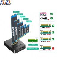 10Gbps USB 3.2 Tipe-C NGFF M.2 Key M/B+M NVME SATA SSD Adapter Card RTL9210C SSD Dock Enclosure Case Dengan Kabel Data
