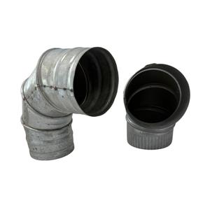 Coude à 90 degrés en fer galvanisé blanc pour échappement de fumée Conduit en spirale Soudé Ventilation Capot Coude Raccords de tuyauterie - Product Image 6