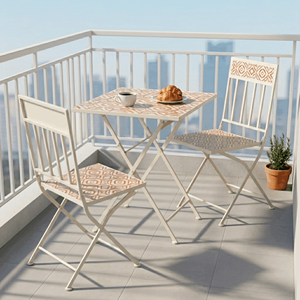 Conjunto de Muebles de Bistró para Exteriores, Plegable, para Patio, Jardín, Balcón, Cafetería, con Estructura de Hierro Compacta, Ahorra Espacio, para Terraza - Product Image 2