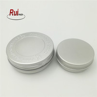 Boîte en métal mini noire ronde de 2 oz pour crème cosmétique, bonbons, épices, pilules, menthe, avec couvercle à vis, pot en aluminium, vente en gros