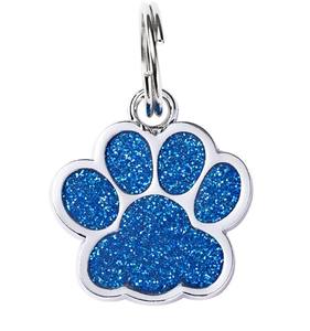 Étiquette de chien en métal en alliage de zinc enduit de poudre avec empreinte de patte et nom gravé étiquette d'identification personnalisable pour animaux de compagnie - Product Image 2