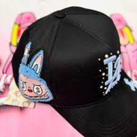 Casquettes de créateur originales de qualité supérieure avec visière en daim, broderie 3D personnalisée Labubu, casquettes 5 panneaux, casquettes snapback unisexe
