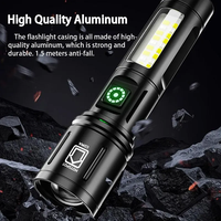 Nouvelle lampe torche laser blanche 500lm, puissante, avec lumière stroboscopique COB, portable, rechargeable, en alliage d'aluminium, zoomable, LED