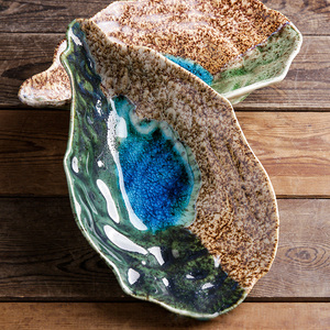 Cuisine japonaise Rétro Vaisselle Créative en Céramique Sushi Sashimi Plat Huître Shell <span class=keywords><strong>Assiette</strong></span> Froide <span class=keywords><strong>pour</strong></span> Restaurant - Product Image 4