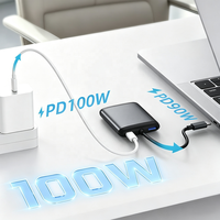 Hub USB-C 4-en-1, double USB-C 4K 60Hz, adaptateur multiport Type-C avec charge PD 100W et USB 3.0, adaptateur d'affichage double écran