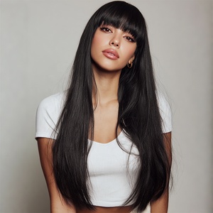 Bán Buôn Giá Rẻ Phổ Biến Thời Trang Tóc Giả Màu Đen Thẳng Tổng Hợp <span class=keywords><strong>Fibre</strong></span> Tóc Giả Phụ Nữ Tóc Giả Với Những Tiếng Nổ Sm257 - Product Image 1