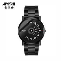 Montre analogique à quartz étanche pour homme AIYISHI 1633 tendance, bracelet 38 mm, épaisseur 9 mm, résistance à l'eau 30M, mode décontractée, en alliage