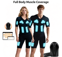 Kablosuz EMS Kas Geliştirme Kıyafeti Bluetooth Uygulama Kontrollü Tam Vücut Profesyonel Fitness Kıyafeti