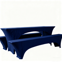 Vente en gros Nappe personnalisée en polyester noir rectangle de 4 pieds Nappe ajustée une pièce faite à la main pour la fête à la maison Type de motif solide