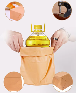 לוגו ממוחזר אישית למסעדה מודפסת מזון takeavway קניות שקית נייר קראפט - Product Image 6