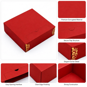 Ensemble de boîtes cadeaux rigides rouges de qualité supérieure avec poignée, impression UV, logo personnalisé, emballage pour cadeaux et artisanat - Product Image 2
