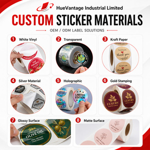 Etiquetas de Productos con Impresión de Logotipo Personalizado, Pegatinas de Vinilo Transparente, Alta Adhesión, Resistentes al Agua, Troqueladas, para Empaquetado - Product Image 2